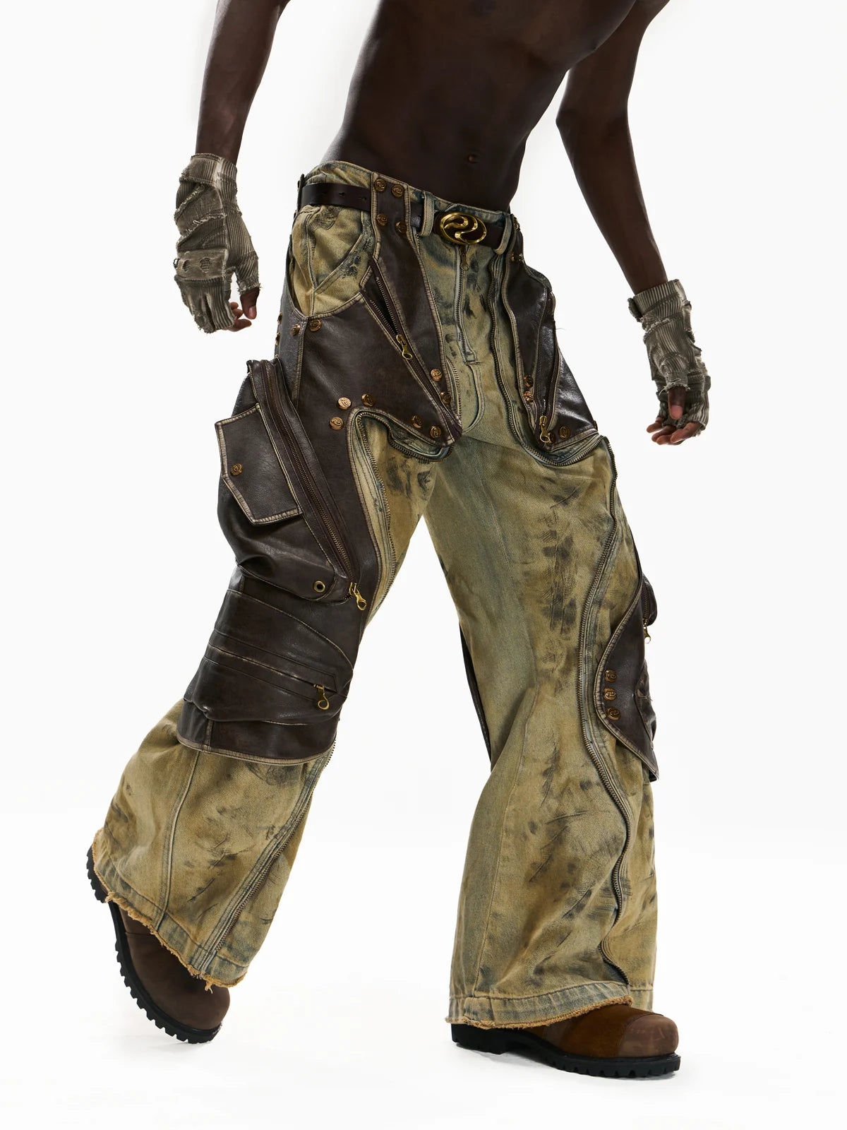 【PERSONSOUL】Gold Destructive Jeans ジーンズ Gold Destructive Jeans - PERSONSOUL | 60% - Asian Fashion