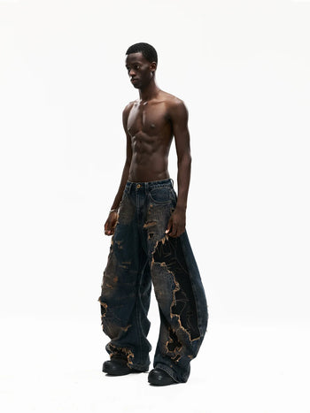 Personsoul Curved Blade Denim Jeans