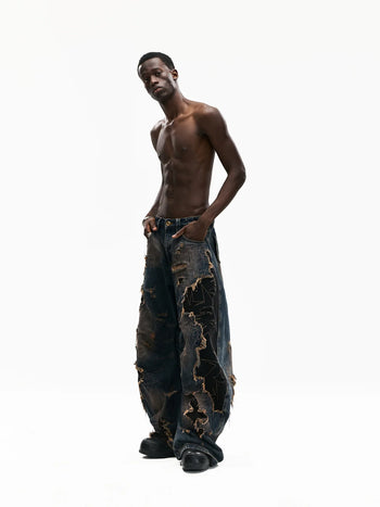 Personsoul Curved Blade Denim Jeans