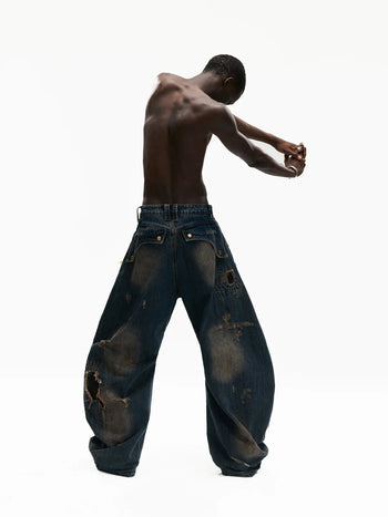 Personsoul Curved Blade Denim Jeans
