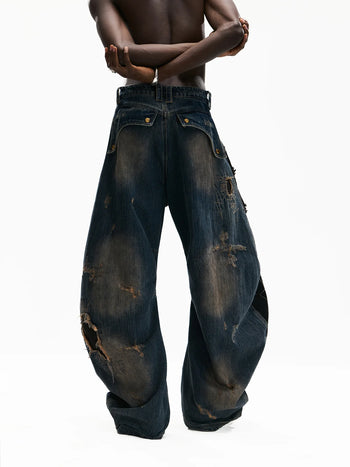Personsoul Curved Blade Denim Jeans