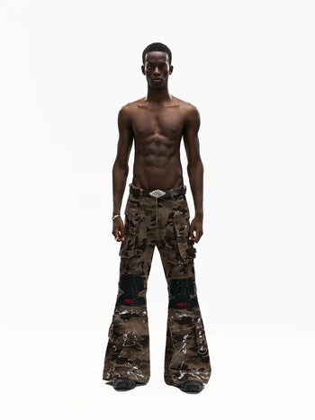 Personsoul Mico-flare Camo Cargo Pant