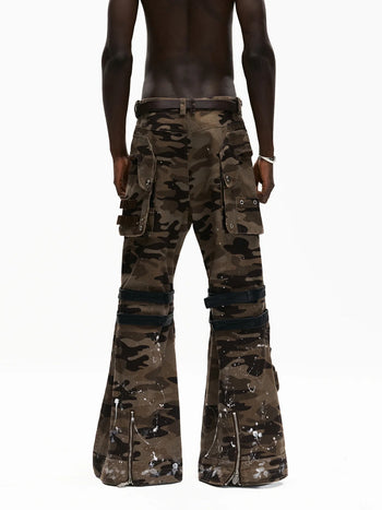 Personsoul Mico-flare Camo Cargo Pant