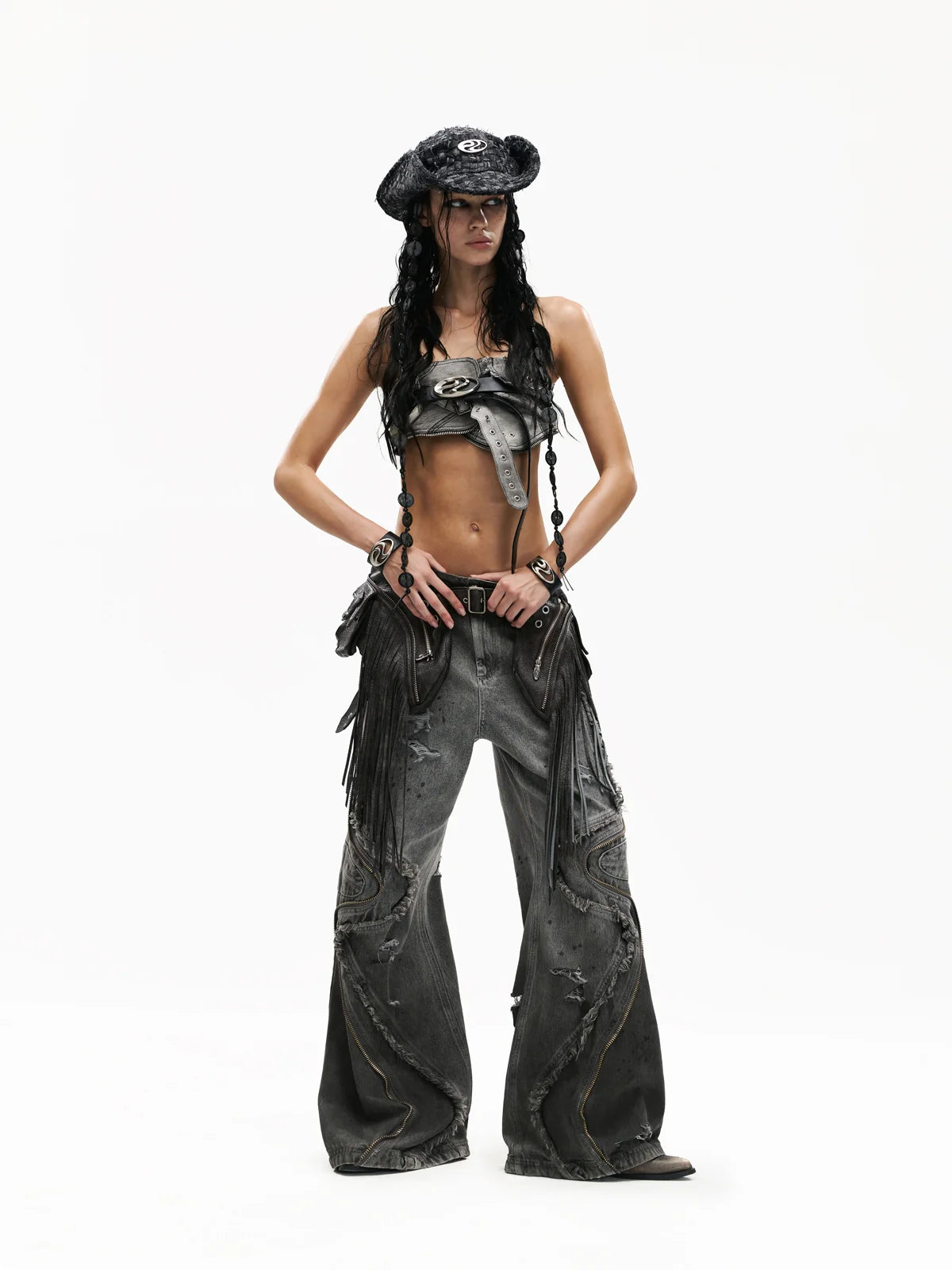 【開店記念セール！】 Personsoul personsoul - Jeans Edge Raw Belt Fringed パンツ
