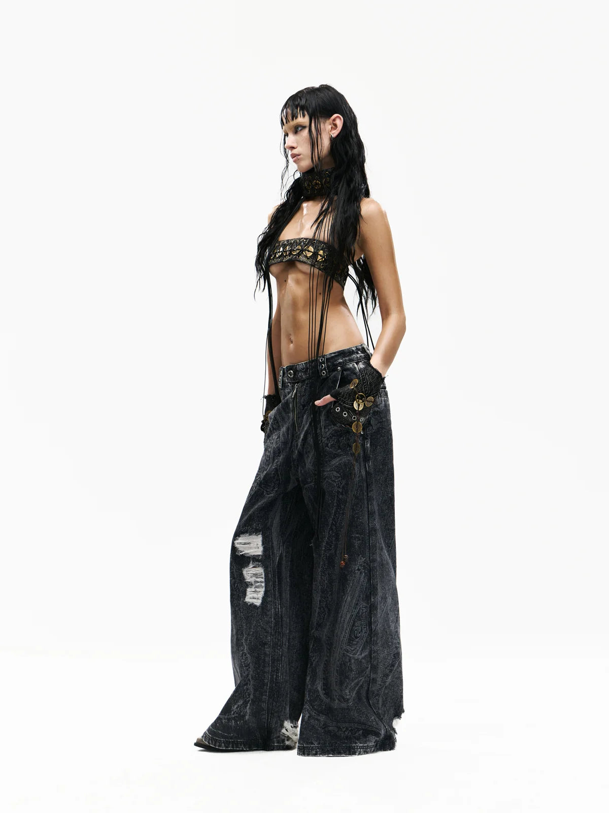 新作【PERSONSOUL】Structured Pants Personsoul Irregular Structured Pants - personsoul