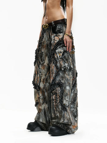 Graffiti Mud Wash Baggy Jeans (only 60 pieces) - personsoul Graffiti Mud Wash Baggy Jeans (only 60 pieces) - personsoul