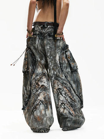 Graffiti Mud Wash Baggy Jeans (only 60 pieces) - personsoul Graffiti Mud Wash Baggy Jeans (only 60 pieces) - personsoul