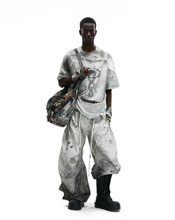 Personsoul Bagua Embroidery Double-Waist Denim Jeans