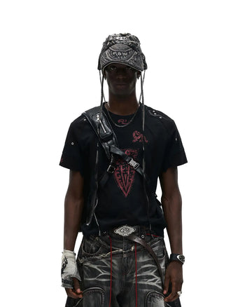 Personsoul Structured Fitted Beast Totem T-Shirt In Black