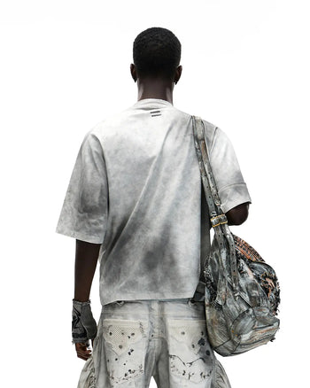 Personsoul Double-Layer Distressed Mythology Print T-Shirt