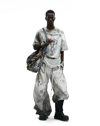 Personsoul Double-Layer Distressed Mythology Print T-Shirt