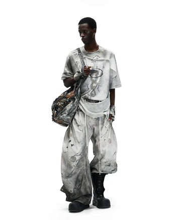 Personsoul Double-Layer Distressed Mythology Print T-Shirt