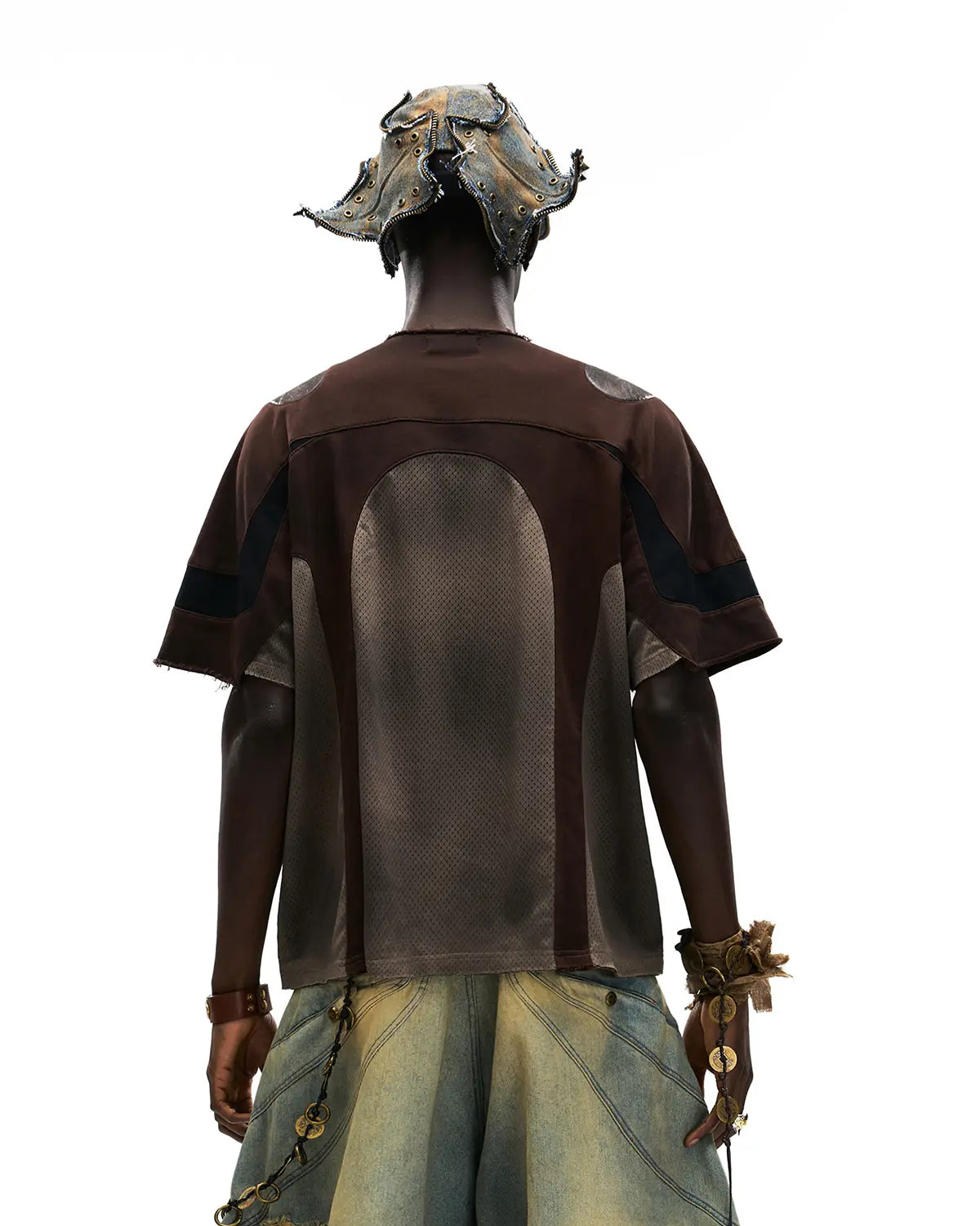 Personsoul Mythical Beast Motif Patchwork T-Shirt