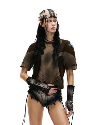 Personsoul Embroidered Mythical Beast Motif Bikini Bottom In Black