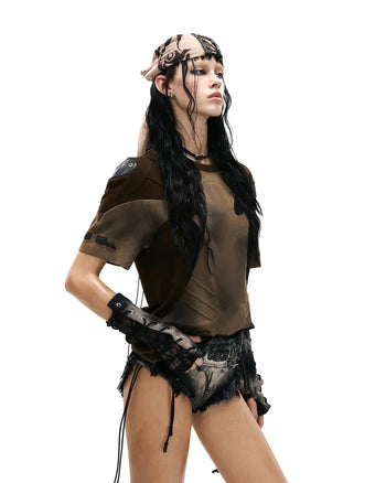 Personsoul Embroidered Mythical Beast Motif Bikini Bottom In Black