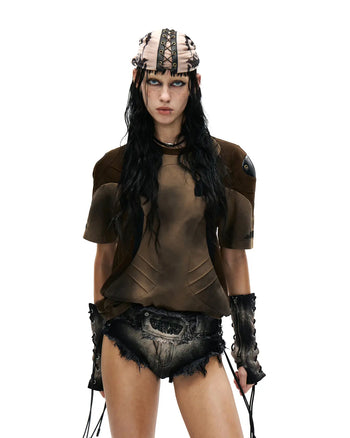 Personsoul Embroidered Mythical Beast Motif Bikini Bottom In Black