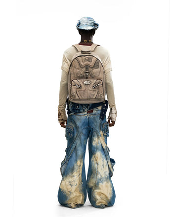 Personsoul Embroidered Blue-to-White Gradient Denim Jeans