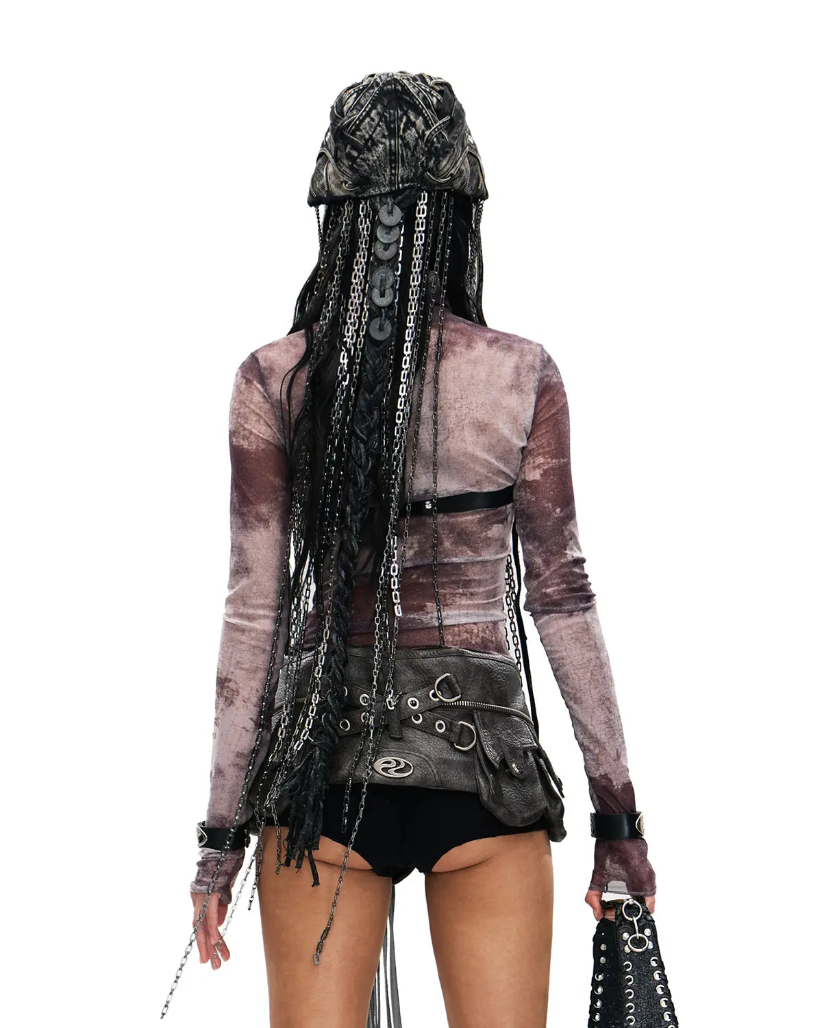 Personsoul 'Nuwa Mending the Sky' Printed Sheer Mesh T-Shirt