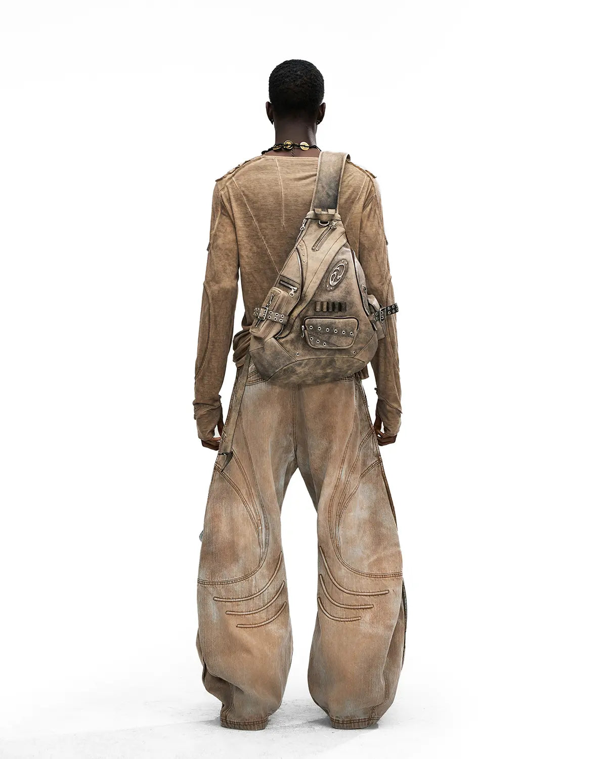 Personsoul Deconstructed Faux-Layer Long-Sleeve T-Shirt In Brown