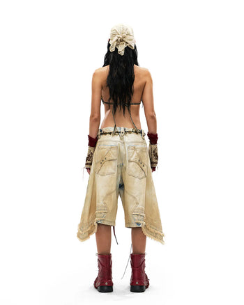 Personsoul Embroidered Mythical Beast Motif Bikini Top In Black