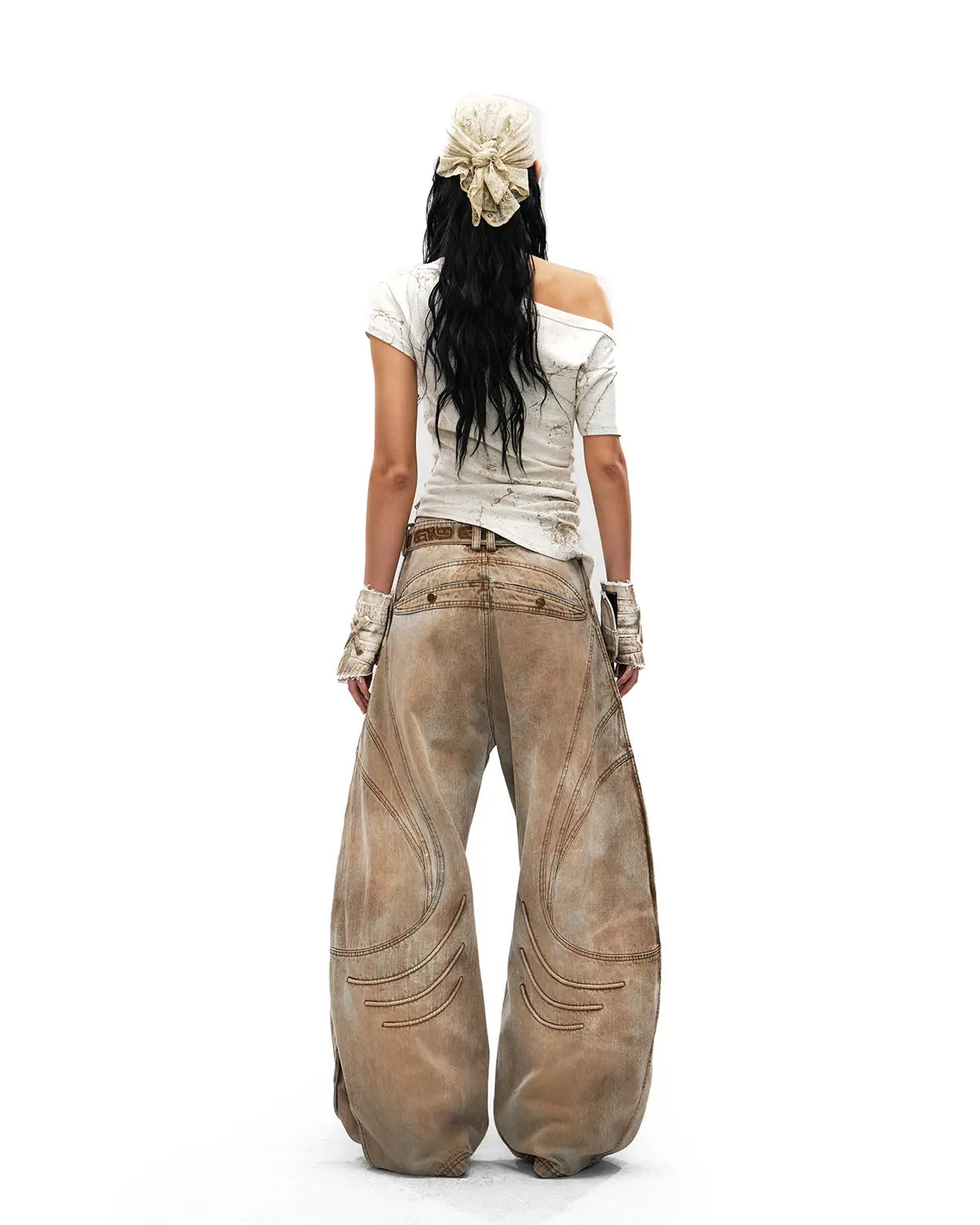 Personsoul Phoenix Motif One-Shoulder T-Shirt