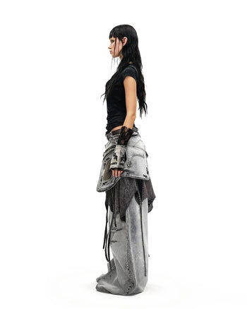 Personsoul Phoenix Motif One-Shoulder T-Shirt In Black