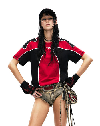 Personsoul Cooling Fitted Racing T-Shirt In Red