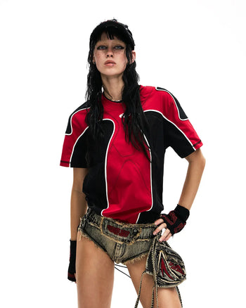 Personsoul Cooling Fitted Racing T-Shirt In Red