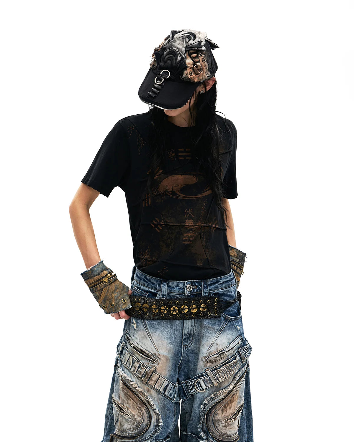 Personsoul Bagua Fuxi Printed T-Shirt In Black