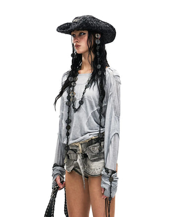 Personsoul Deconstructed Faux-Layer Long-Sleeve T-Shirt