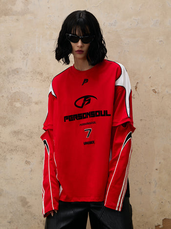 Personsoul Split Sleeve Racing Tee