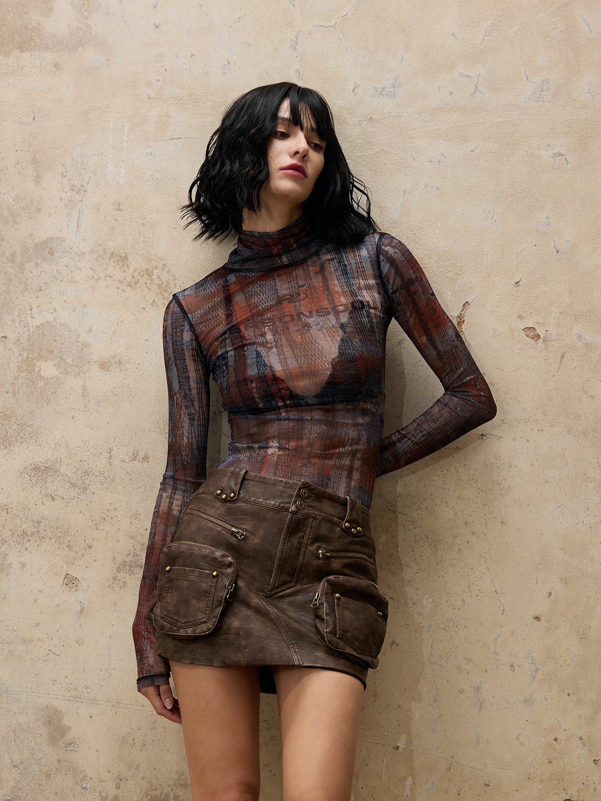 Personsoul Vague メッシュスキンハイネックトップ – personsoul