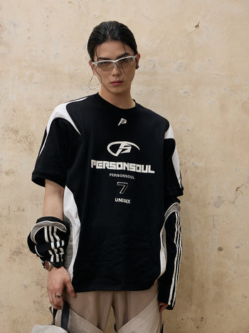 Personsoul Split Sleeve Racing Tee