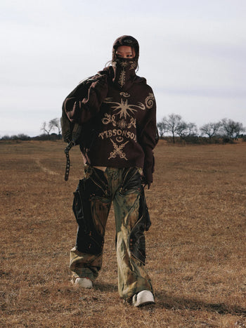 Personsoul Totem Hoodie Sweater with Face Mask