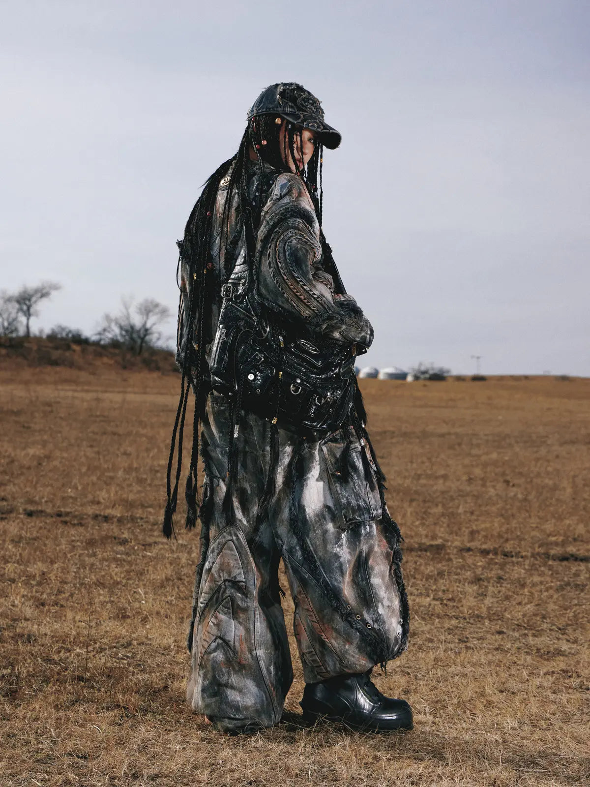 Personsoul Graffiti Mud Wash Baggy Jeans 