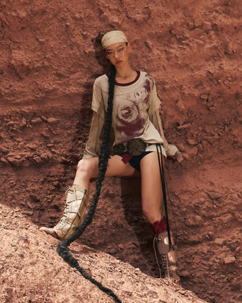 Personsoul Pangu Primordial Print Faux-Layer T-Shirt