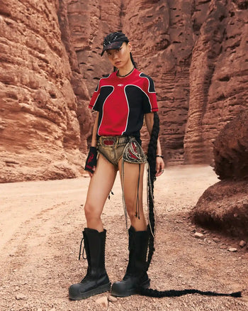 Personsoul Cooling Fitted Racing T-Shirt In Red