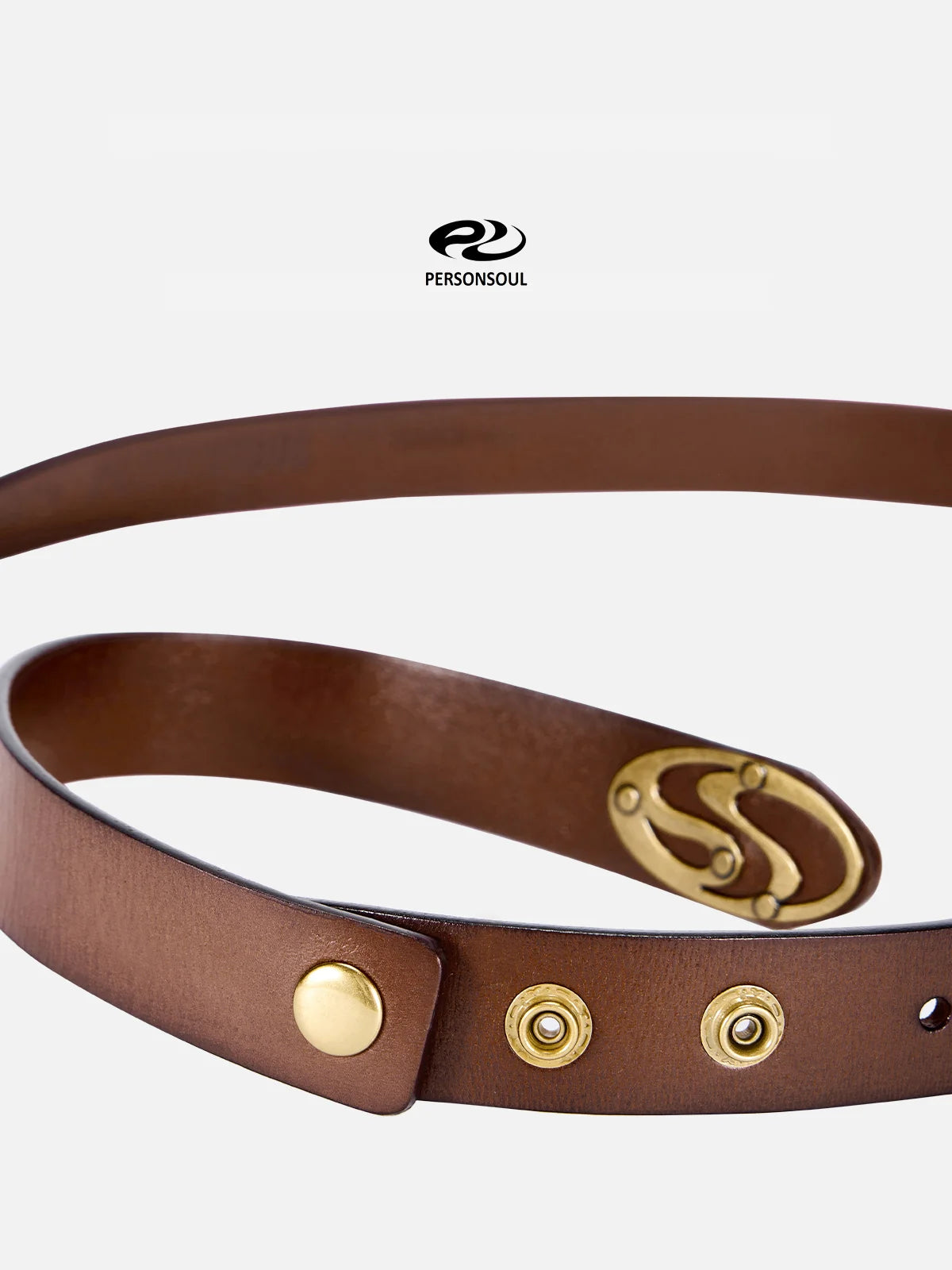 Personsoul Shaped Pin Buckle Leather Belt