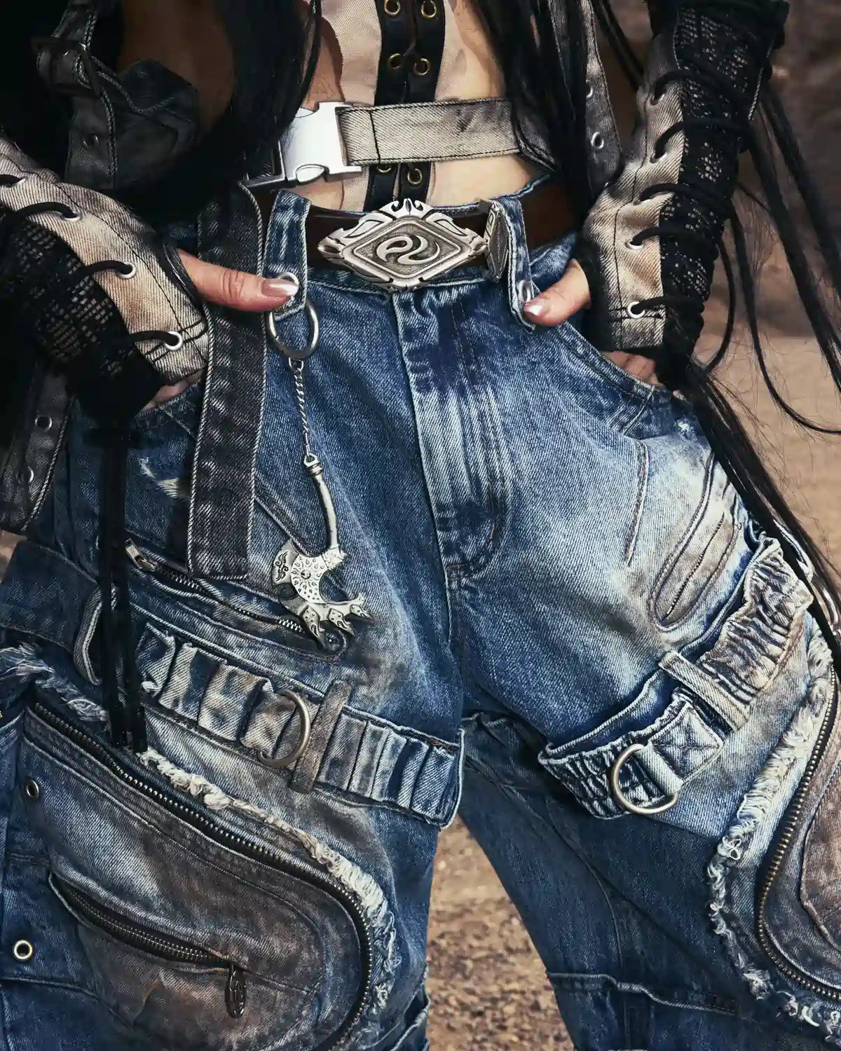 Personsoul Vintage Alloy Pangu Axe-Shaped Pendant