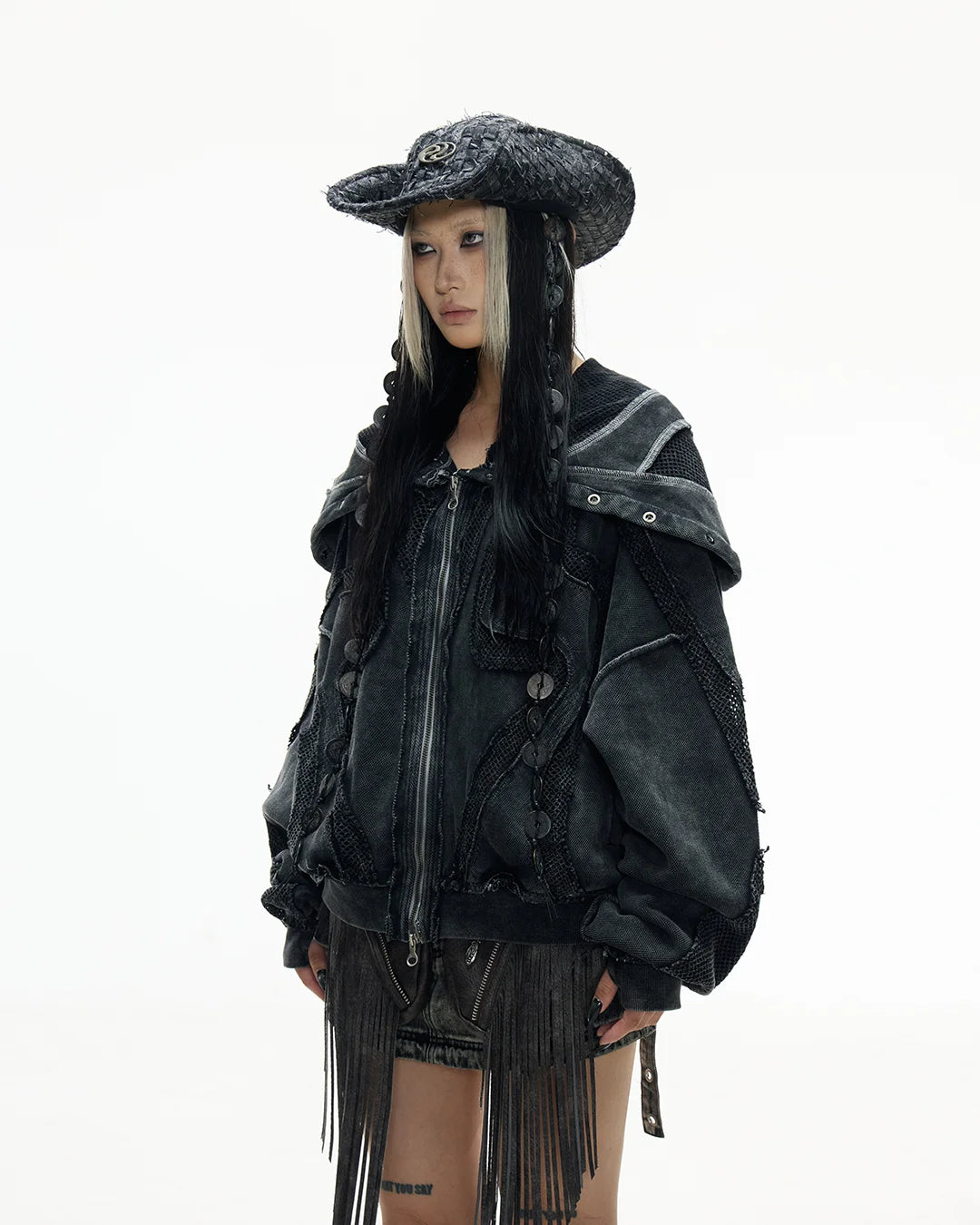 Personsoul Sand Dirty Dye Zip-Up Hoodie - personsoul