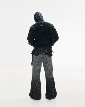 Personsoul Sand Dirty Dye Zip-Up Hoodie