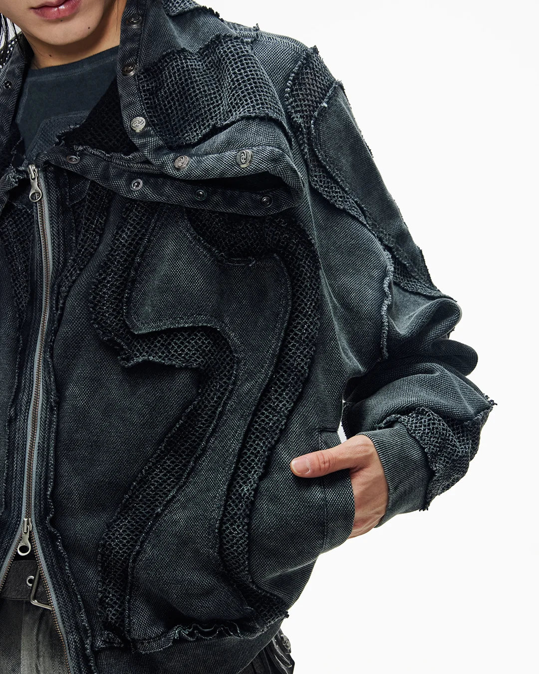 Personsoul Sand Dirty Dye Zip-Up Hoodie