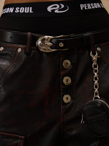 Personsoul Beetle Faxu-Leather Pant