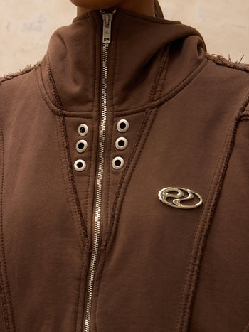 Personsoul Petal Hat Zip Hoodie