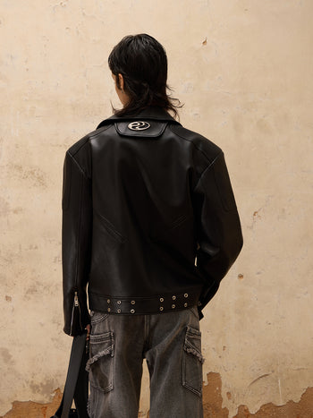 Personsoul Racing Faux-Leather Jacket
