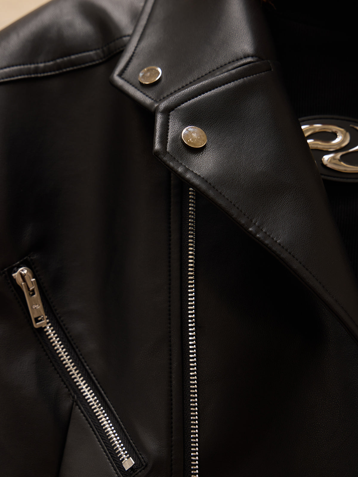 Personsoul Racing Faux-Leather Jacket