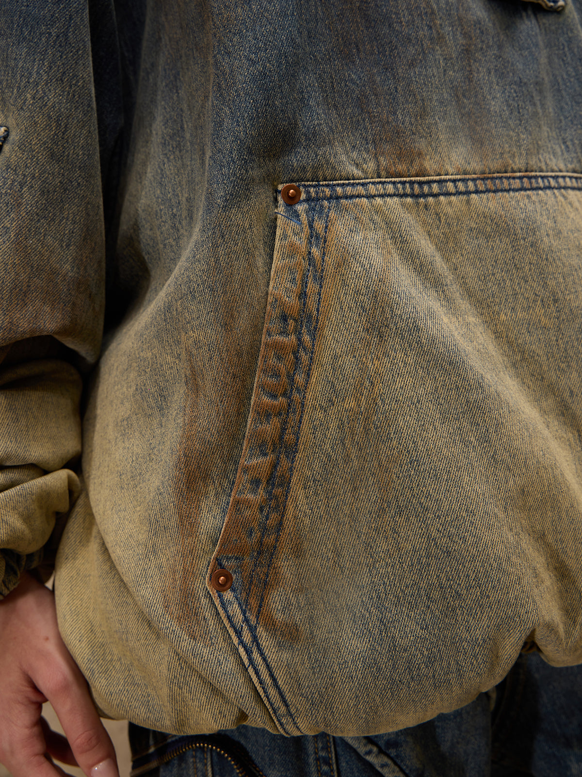 Personsoul Gradient Dirty Denim Hoodie