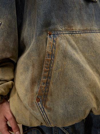 Personsoul Gradient Dirty Denim Hoodie
