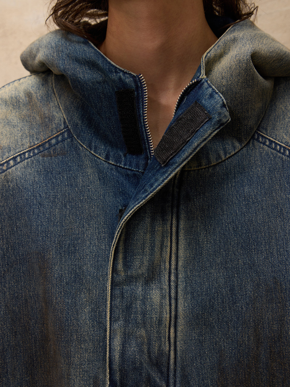 Personsoul Gradient Dirty Denim Hoodie
