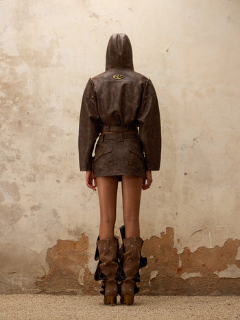 Personsoul Retro Blouson Leather Jacket